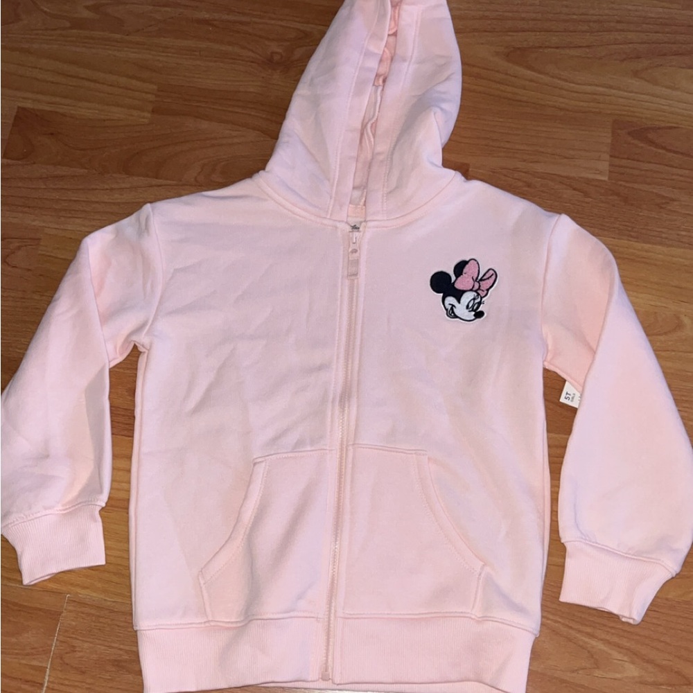 Disney Kids Pink/Peach Zip Up Hoodie with Minnie Mouse